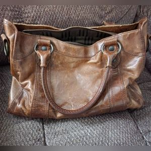 Frye melissa satchel brown leather purse